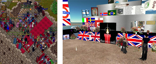 Online wedding in Ultima Online / Virtual commemoration site after London bombing