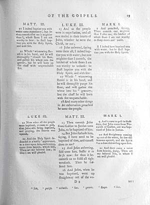 page 19 Priestleys Harmony of the Evangelists of 1780